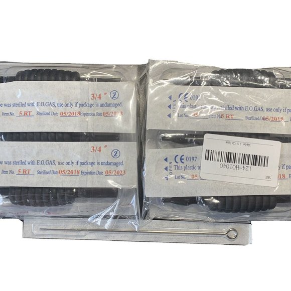 20 Pieces 5RT New Sterile Disposable Tattoo Machine Nozzle Tips/ Tube + 1 Needle - Picture 1 of 3